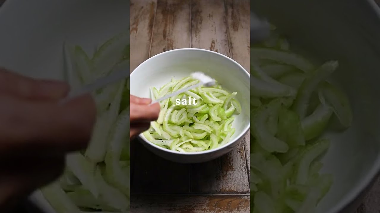 Simple Marinated Celery Salad #shorts #celery #recipevideo