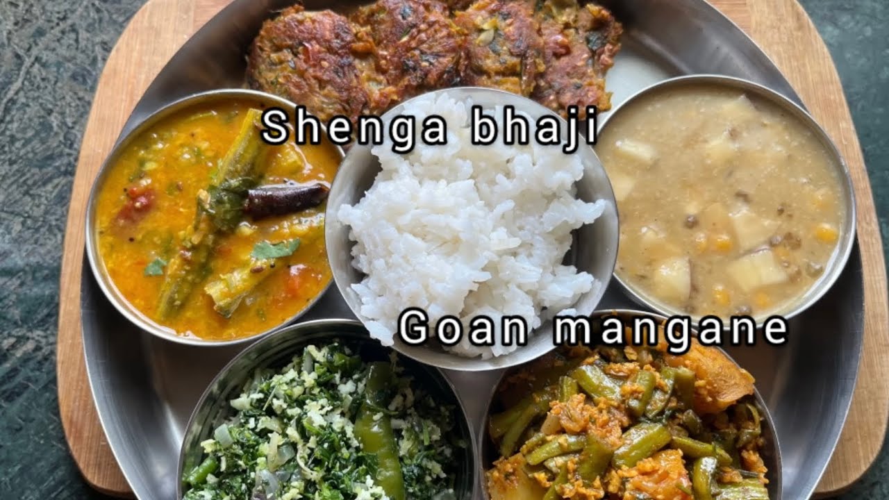 Goan Mangane and Gawar bhaaji recipe #goanrecipe #vegthali