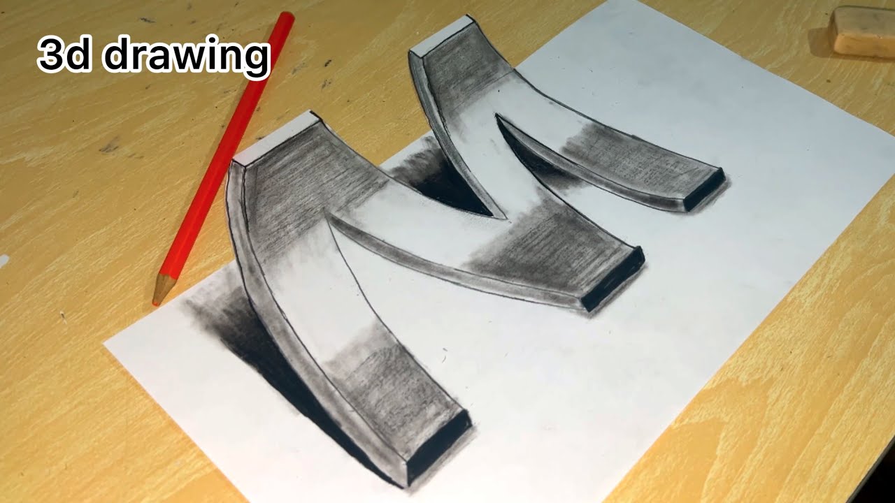 Satisfying calligraphy 3D/ drawing /painting with pencil #art