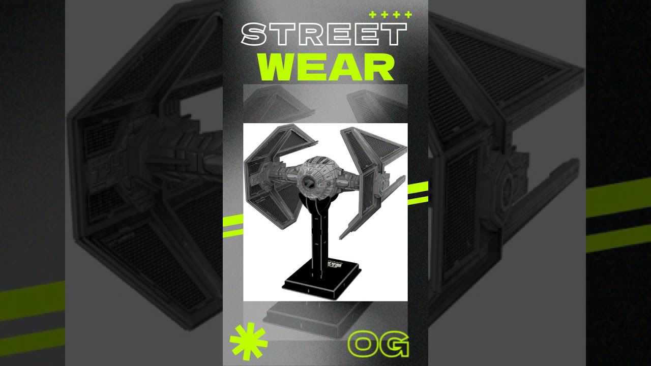 4D Cityscape Star Wars 3D Paper Model Kits - Imperial Tie Interceptor
