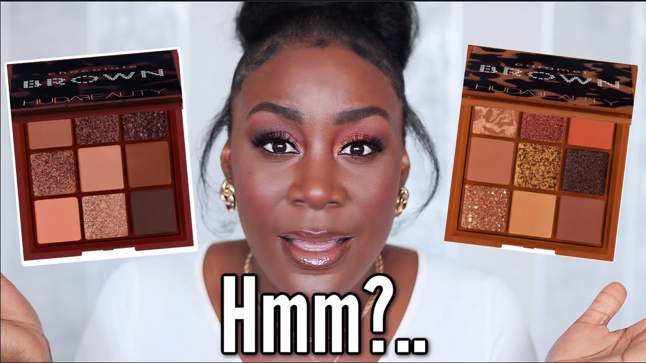 Testing NEW Huda Beauty BROWN obsession palette | CARAMEL BROWN & CHOCOLATE BROWN on dark skin