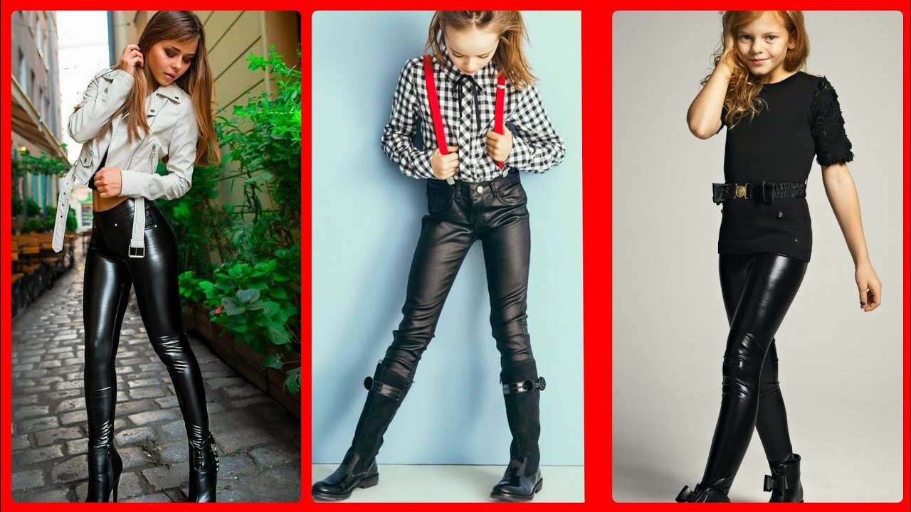 Most beautiful and Stylish leather leggings outfit ideas for baby girl