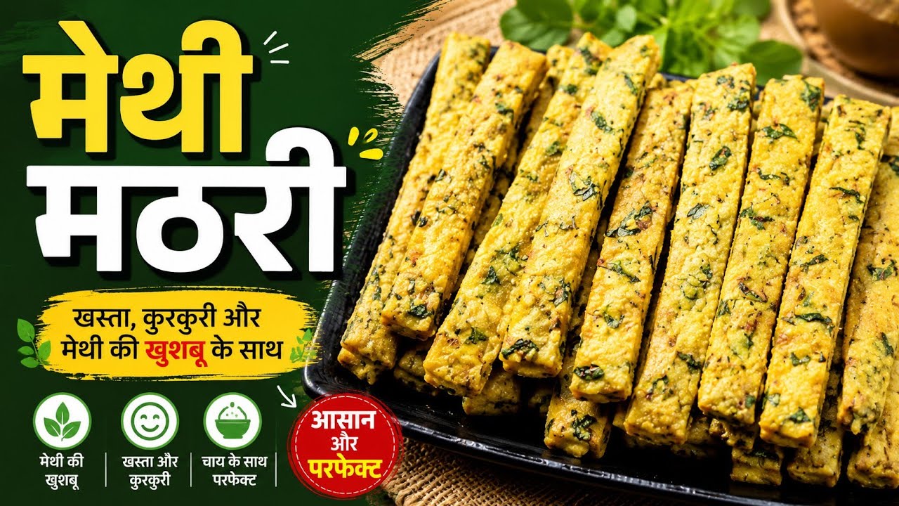 होली के लिए बनाई मेथी मठरी जो बनते ही आधा खतम हो गया! Methi Mathri Recipe# Mathri Recipe