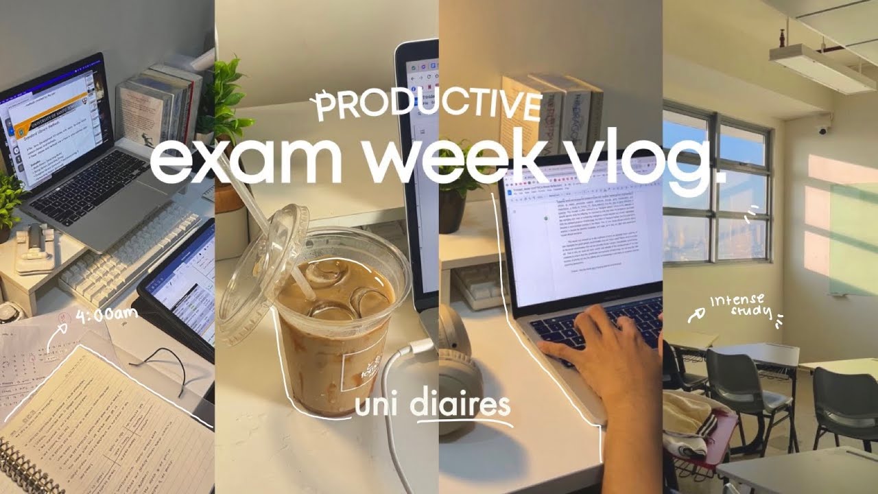 PRODUCTIVE study vlog 📚 — exam week, waking up ay 4:00 AM, intense studying, lots of coffee ☕️
