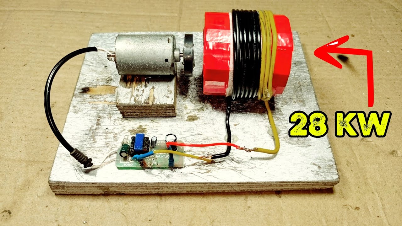 I Make 220V 28KW Free Energy Generator Just Insert Bolt with PVC Copper Wire into Golden coil 