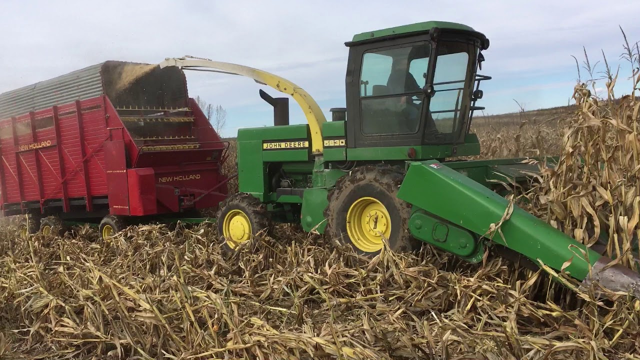 5830 John Deere chopper doing earlage