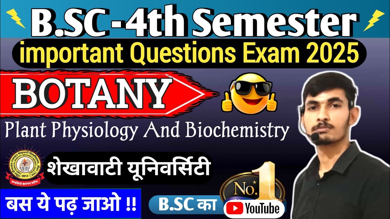 Bsc 4th semester botany important questions 2026 l bsc 4th semester most important questions 2026