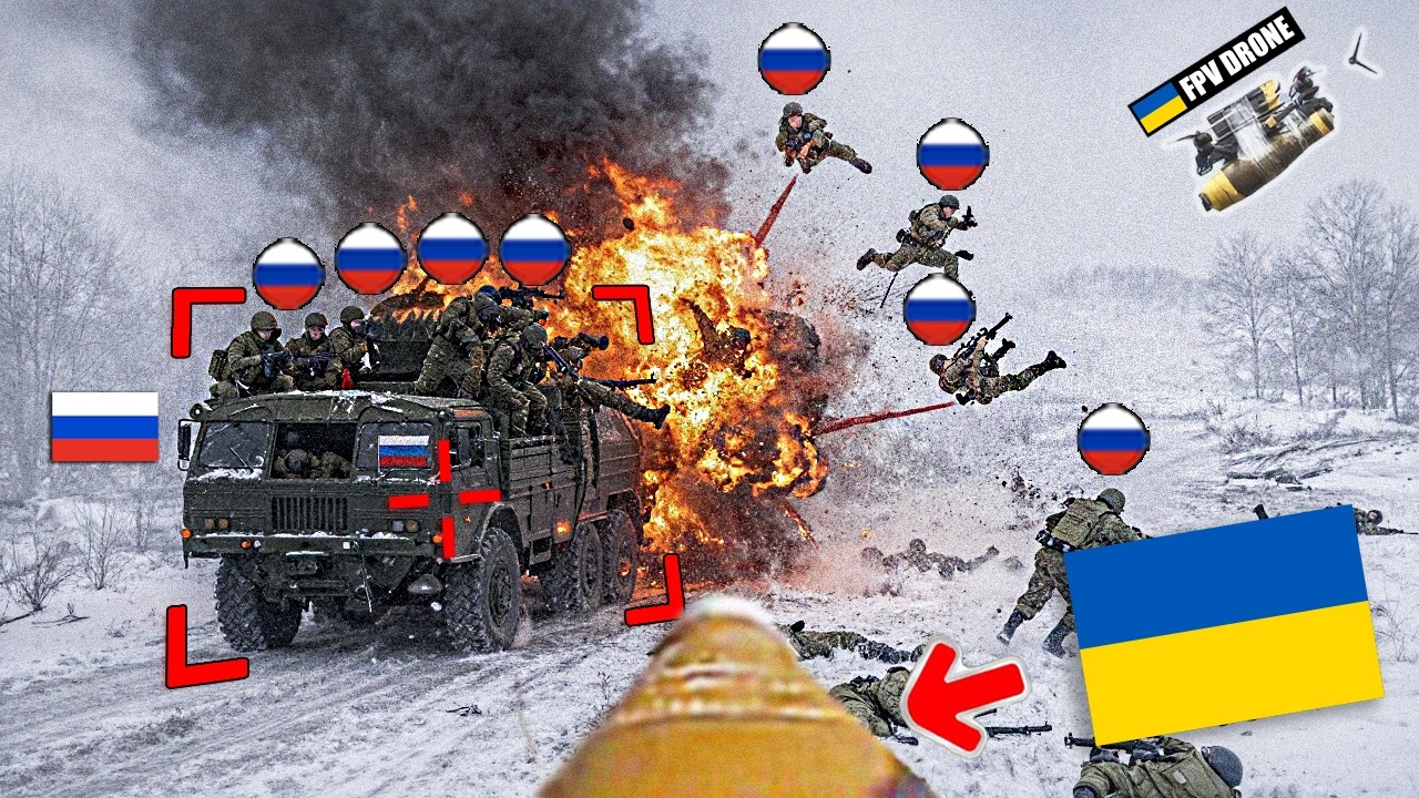 Украинский FPV-дрон обнаружил грузовик, полный российских солдат! А потом произошло вот что...