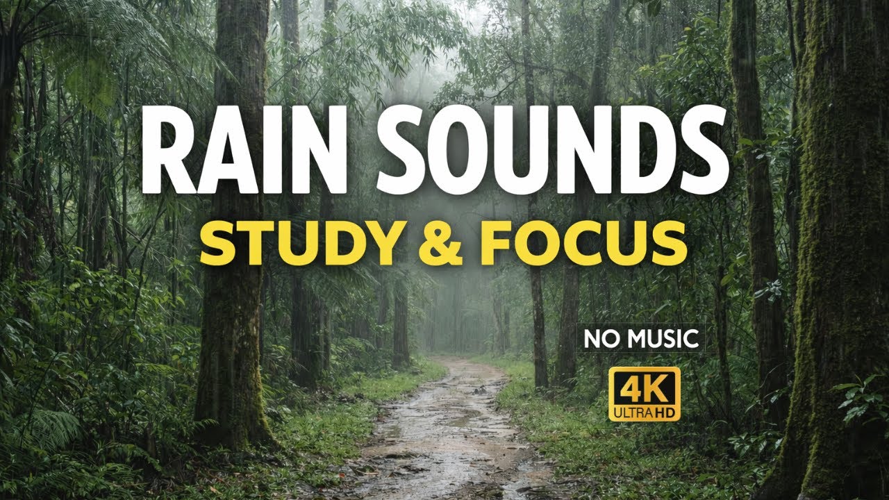 Rain Sounds for Studying & Focus | ASMR No Music | 10 Hours