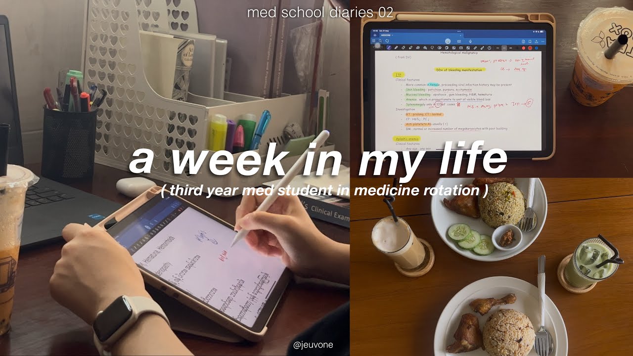 med school diaries 🫁 study vlog, iwatch unboxing, note-taking, what i eat, productive week in life