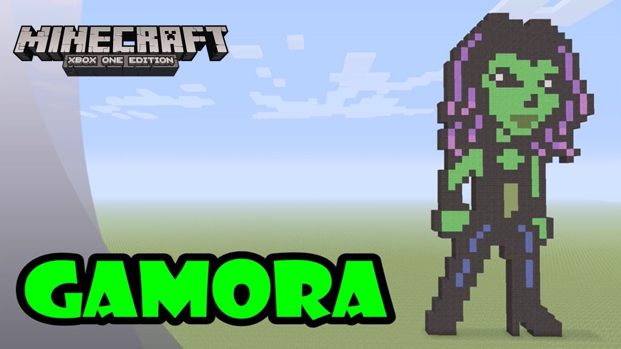 Minecraft: Pixel Art Tutorial and Showcase: Gamora (Guardians of the Galaxy Vol. 2)
