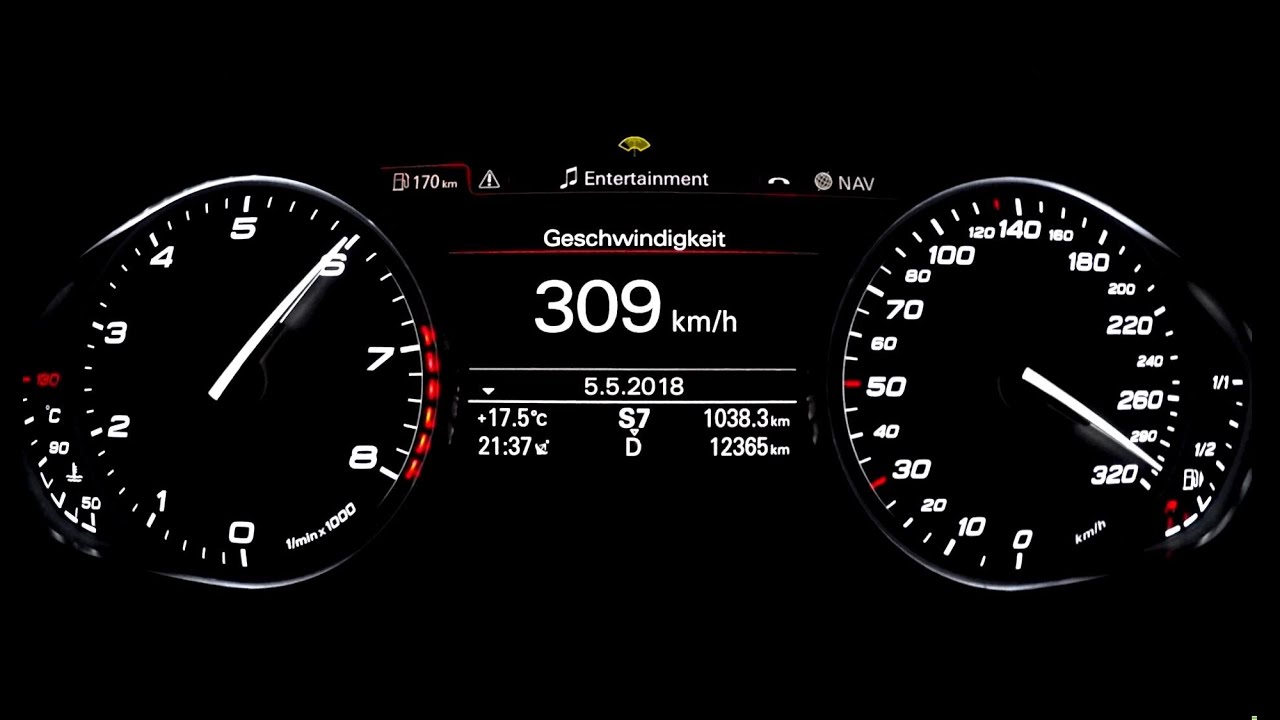 Audi S8 plus 0-309kph - Vmax, acceleration and sound