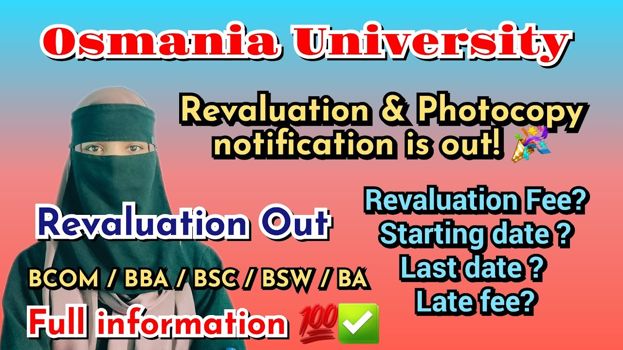 📢 OU Degree Semester-2 Revaluation Notification 2025 Released | Apply Now Revaluation & Photocopy!