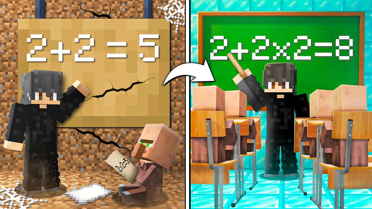 Upgrading School From DIRT to DIAMOND in Minecraft!