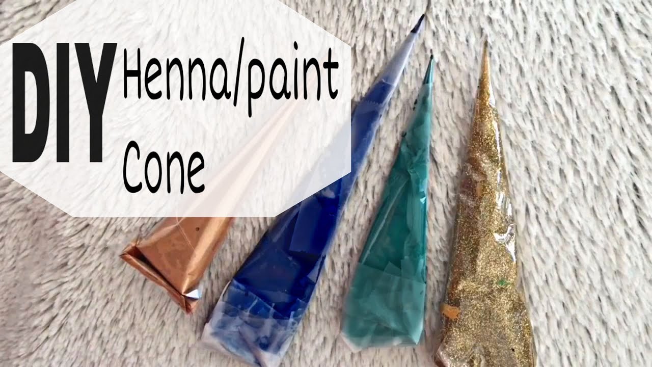 DIY how to make easy henna/paint cone..2 ways| cônes henné facile|عمل قمع بلاستيك للحنه
