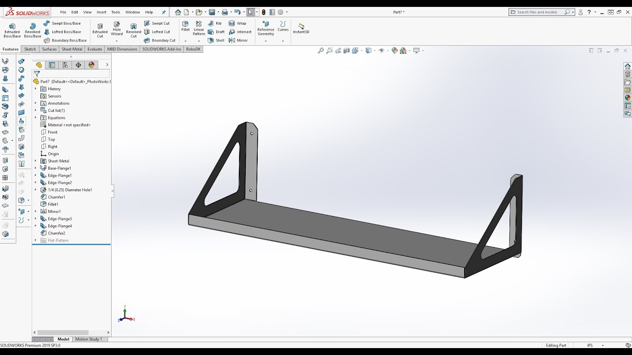 Solidworks - Tutorial on Basics of Sheet Metal Design