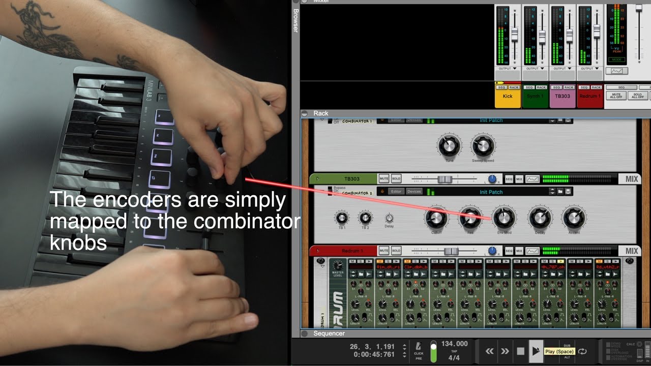 Using Reason & Arturia Minilab 3 as a Groovebox