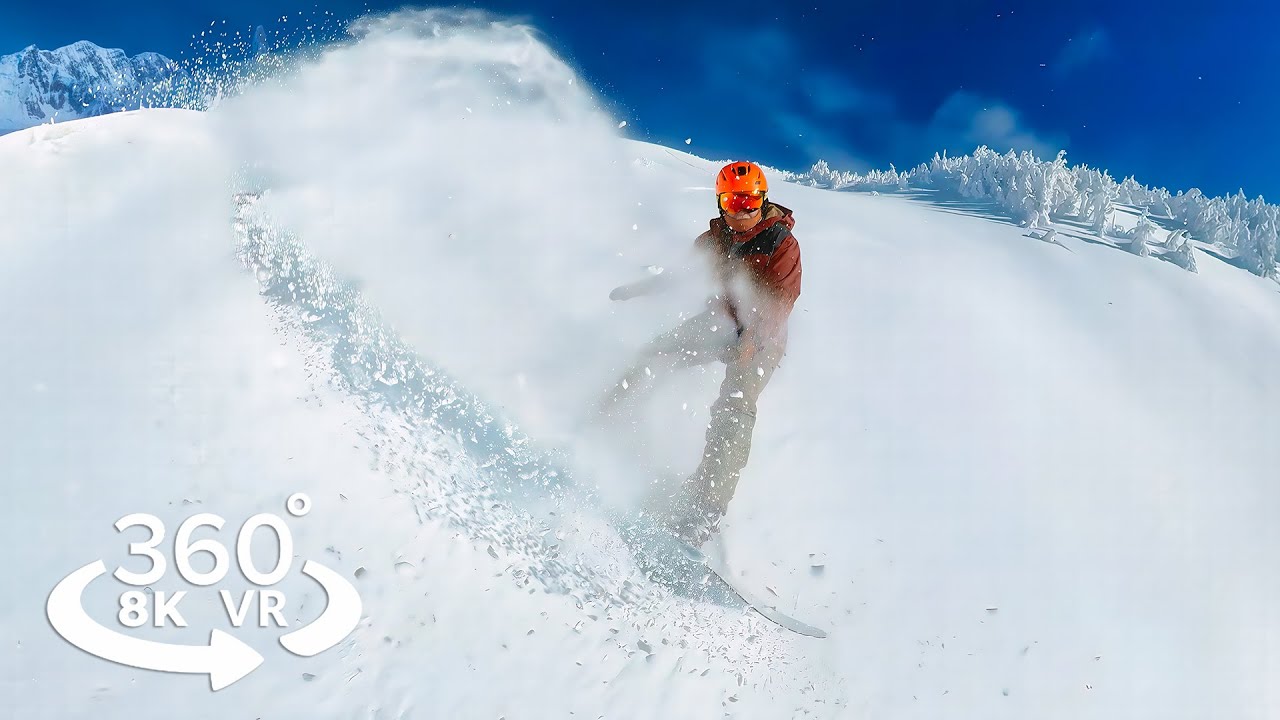 Epic POWDER Snowboarding in 360° 60fps