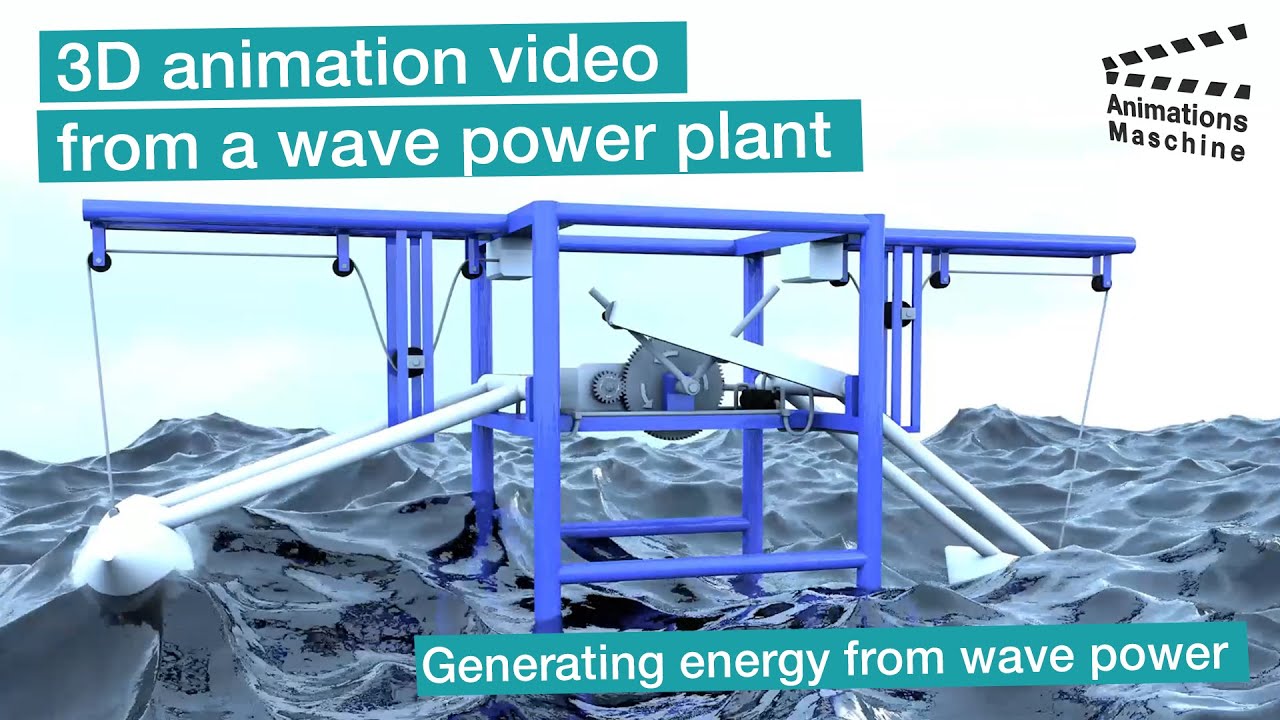 3D animation video of a wave power plant
