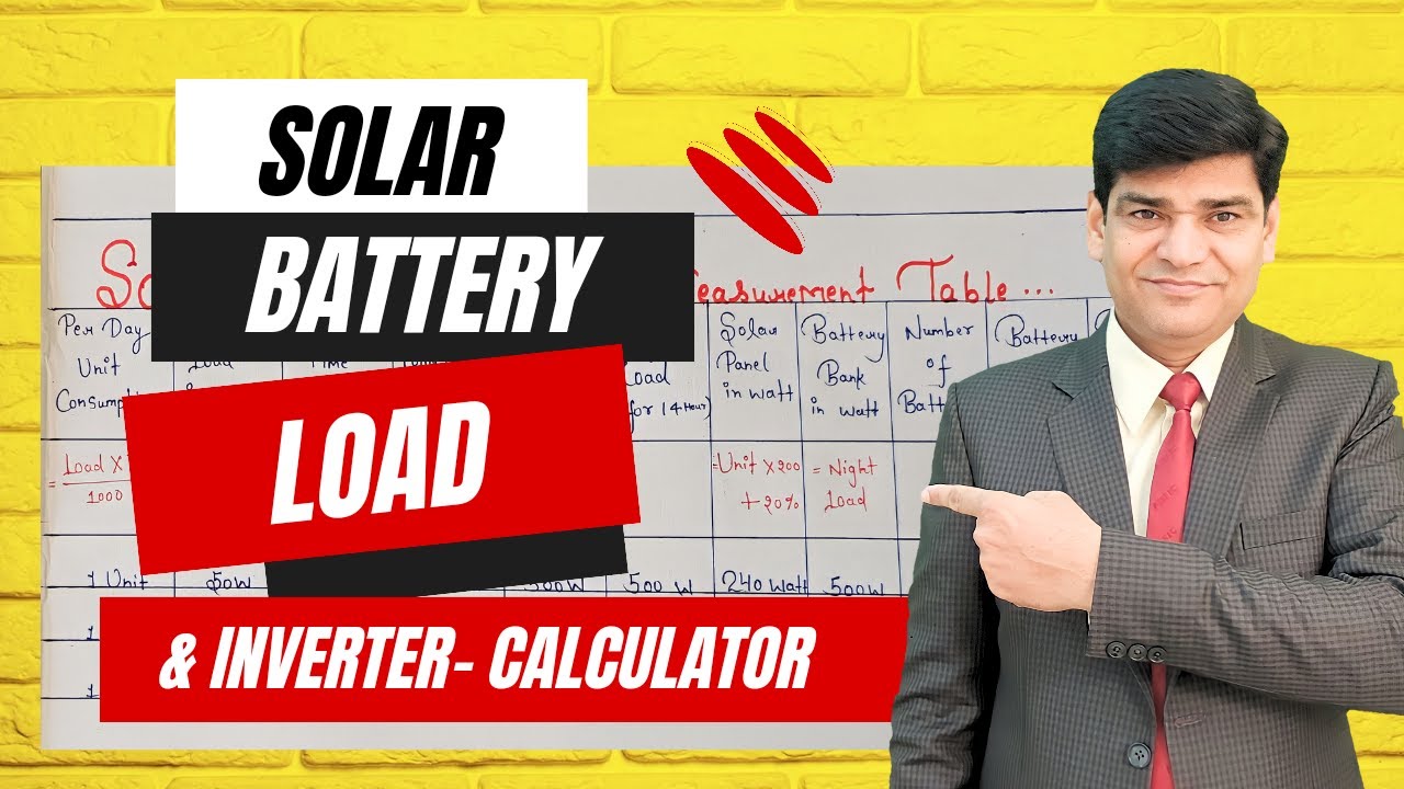 Solar Panel, Battery Bank, Load Measarment |  कितने वाट सोलर पैनल लगाने चाहिए | Inverter Battery |