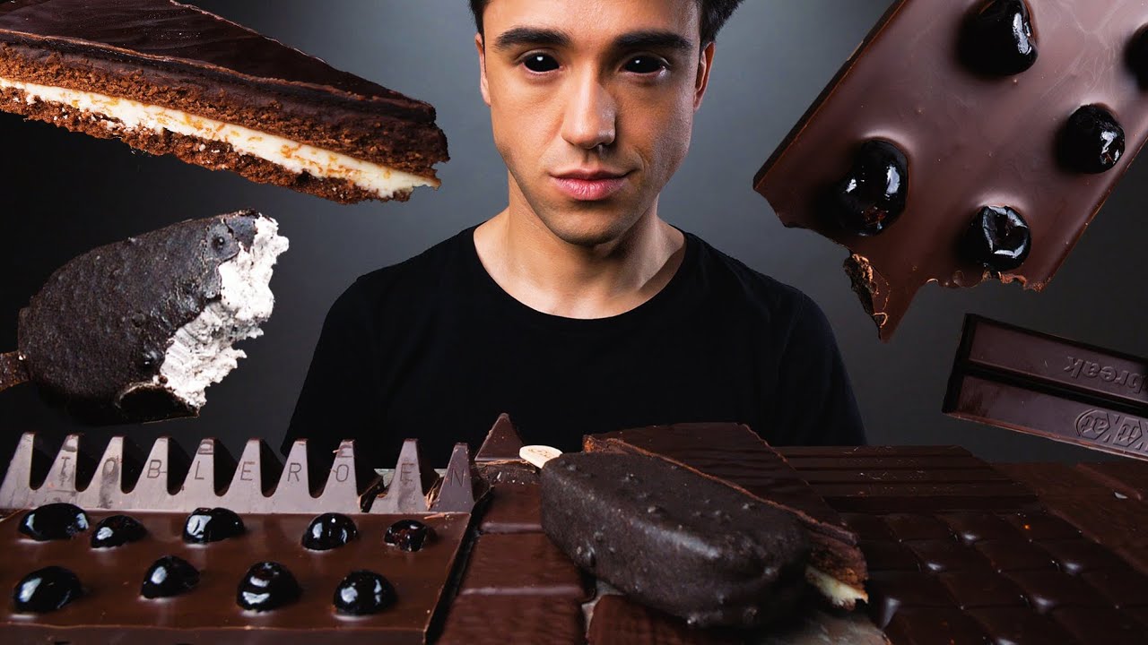 ASMR DARK CHOCOLATE PARTY (ICE CREAM, CANDY BAR, CHOCOLATE CAKE)  초콜릿 아이스크림, 초코바 | McBang ASMR