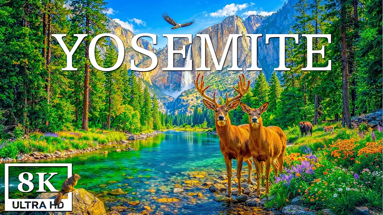 Yosemite 8K | Calm Waterfalls & Majestic Cliffs &ndash; Relaxing Nature
