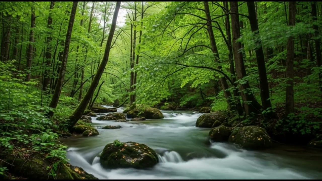 Sounds of Mountain Rivers and Forest Birds Singing.  Of Deep Sleep.