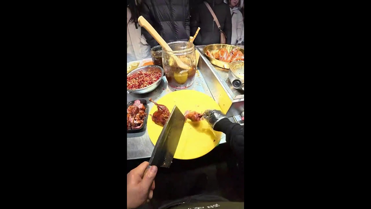Chinese Street Food Livestream | POV Duck Cutting with Real Market Sounds