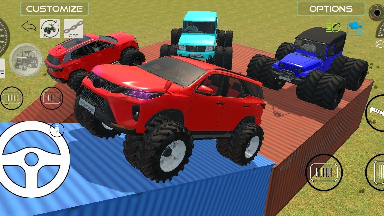 Drive 4X4 dumper and unloading stone from truck in game 🔥#4X4#thar#scorpio#tractor#bolero#gaming#