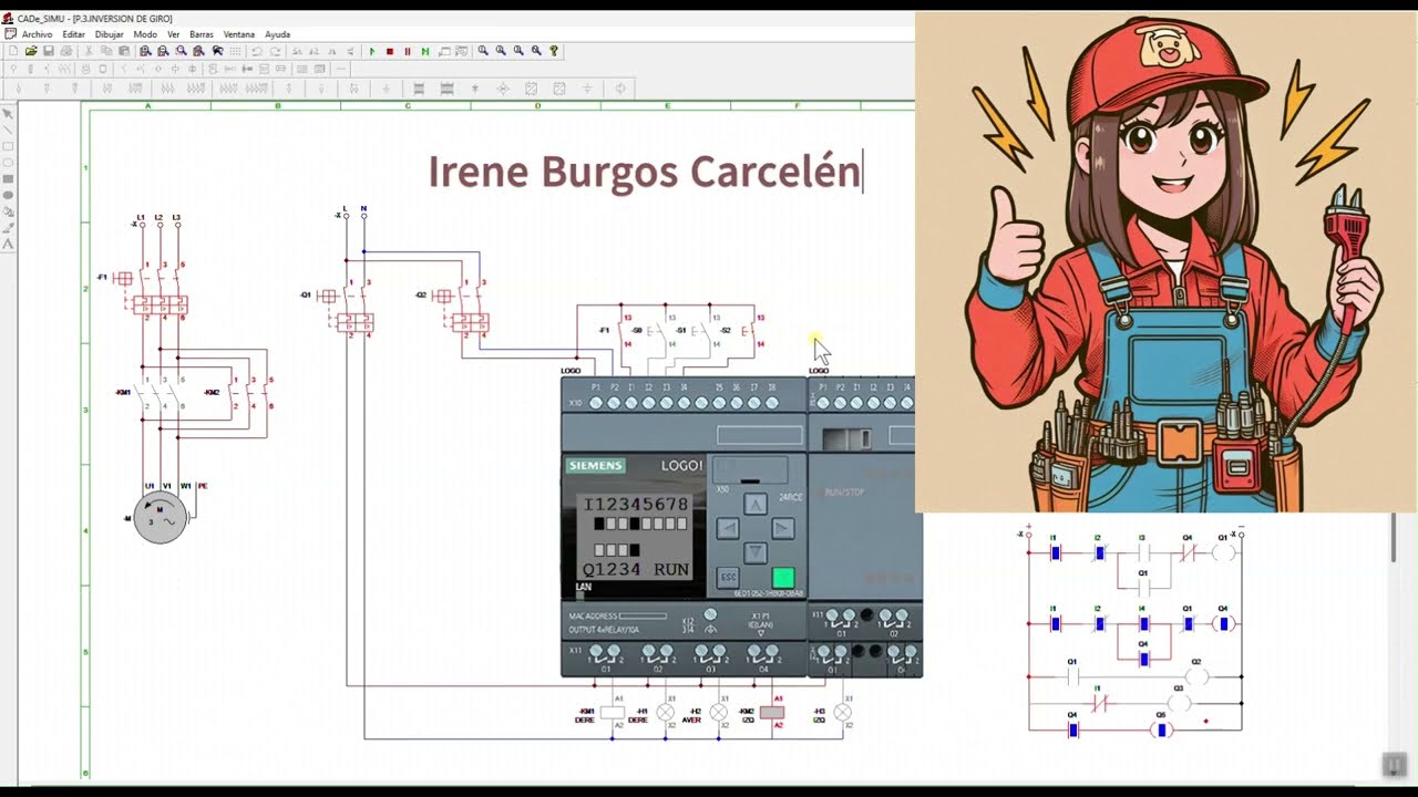 ¿Cómo hacer inversión de giro de un motor  CADE_Simu? - Tutorial de Automatización Industrial
