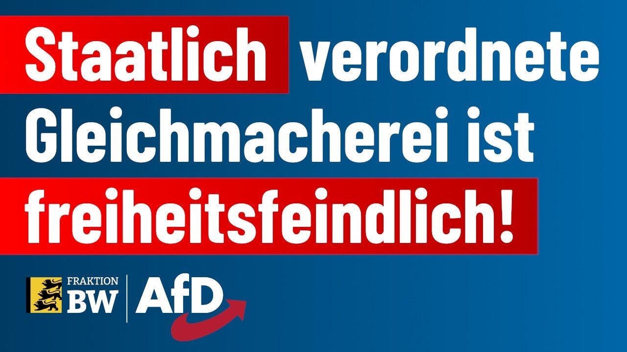 Freiheitsfeindliche Transformation unserer Gesellschaft durch staatlich verordnete Gleichmacherei!