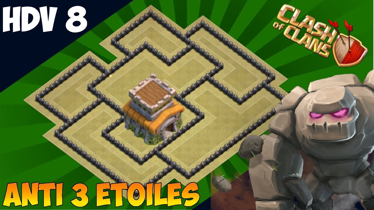 HDV 8 anti 3 étoiles 2020 AVEC LIEN | Guerre de clans | Clash of Clans