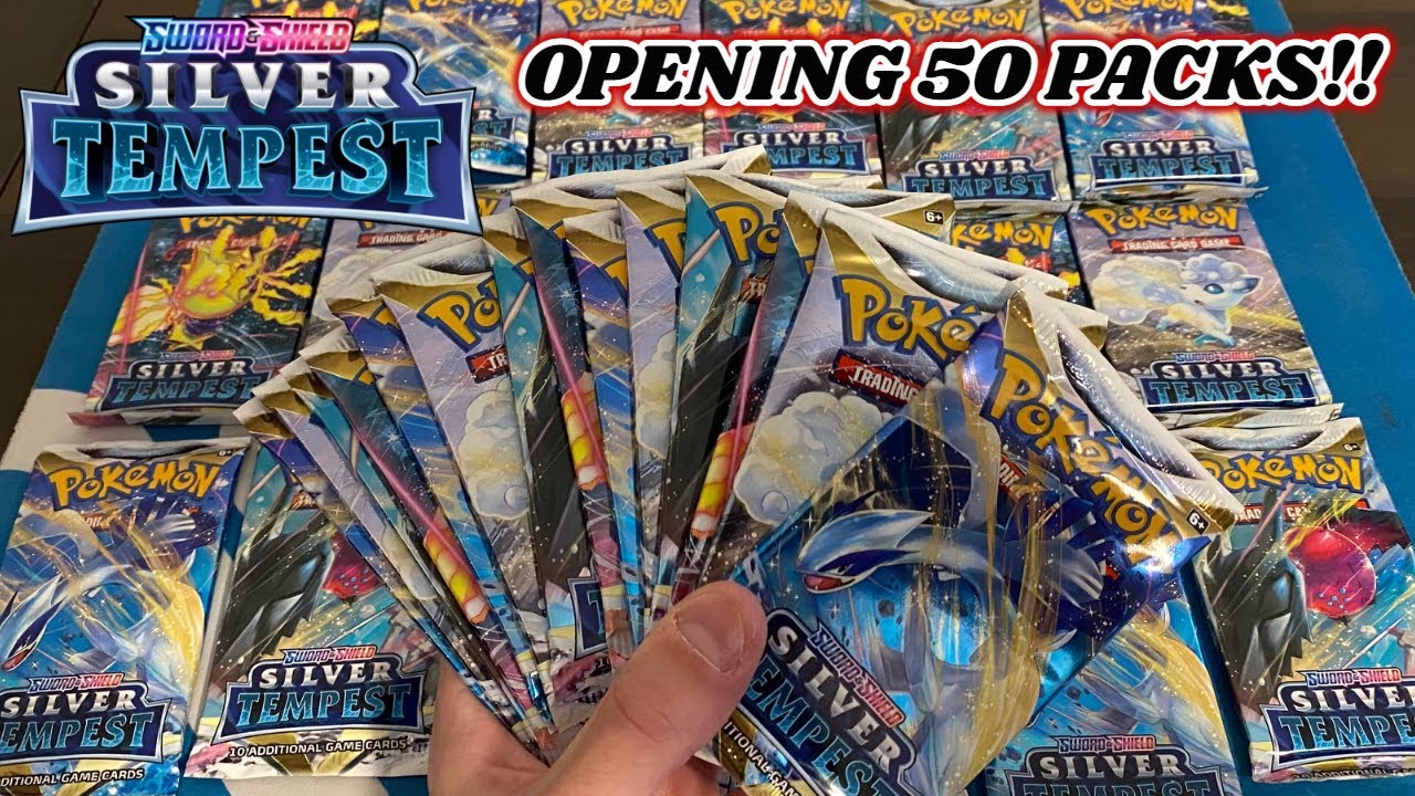 INSANE PULLS!! I opened 50 PACKS OF SILVER TEMPEST to try and COMPLETE THE SET!! + GIVEAWAY!!