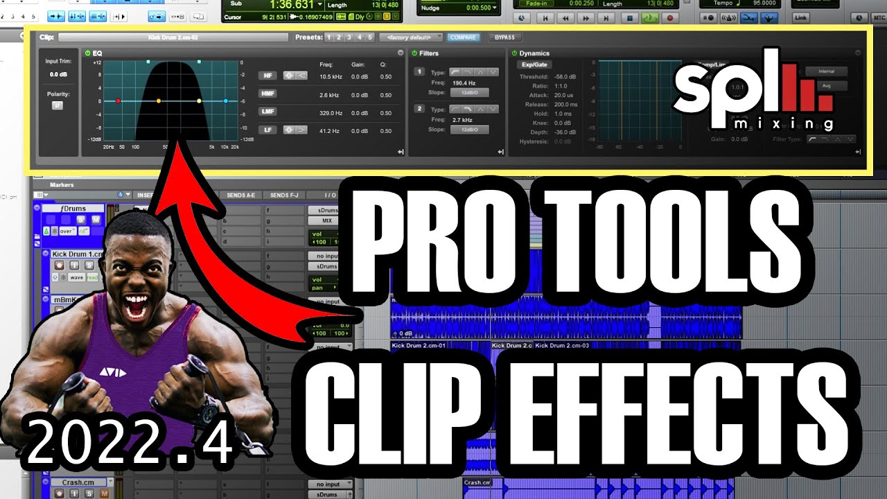 Обновление эффектов клипов Pro Tools