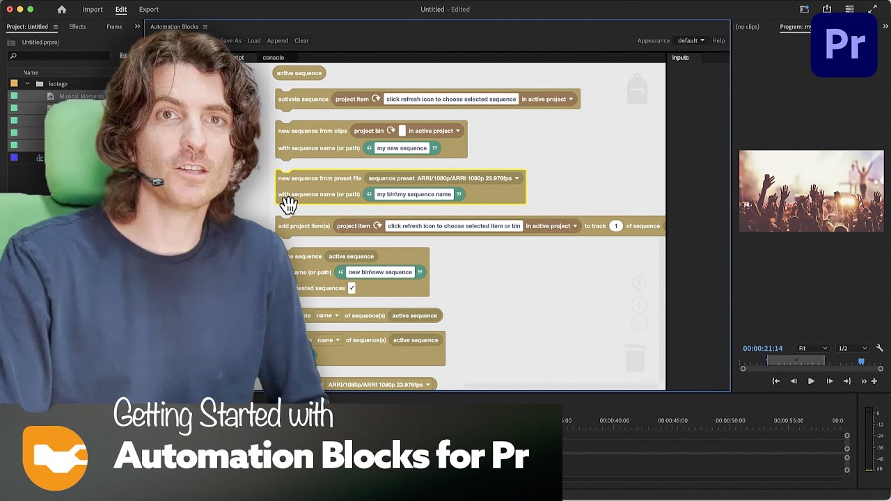 Getting Started with Automation Blocks for Premiere Pro