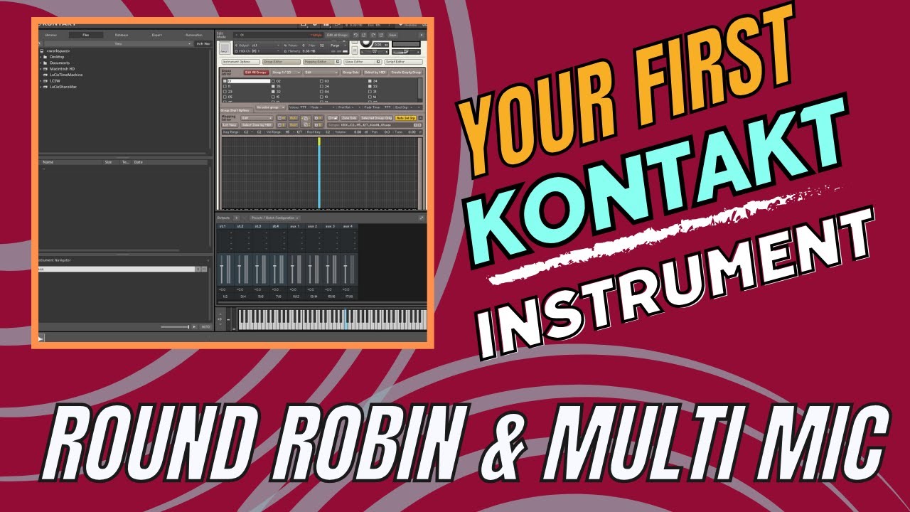 How to create your first KONTAKT drum sampler with ROUND ROBIN and multiple mics! [Free Samples]