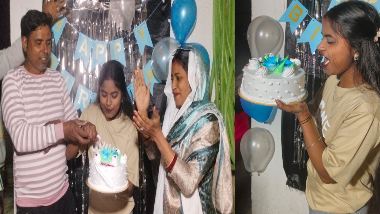 New ghar pr first time#birthdaycelebration 🍰🎉🎊kiya Sister'ka @AtishPBvlog#birthday girl #familyvlog 