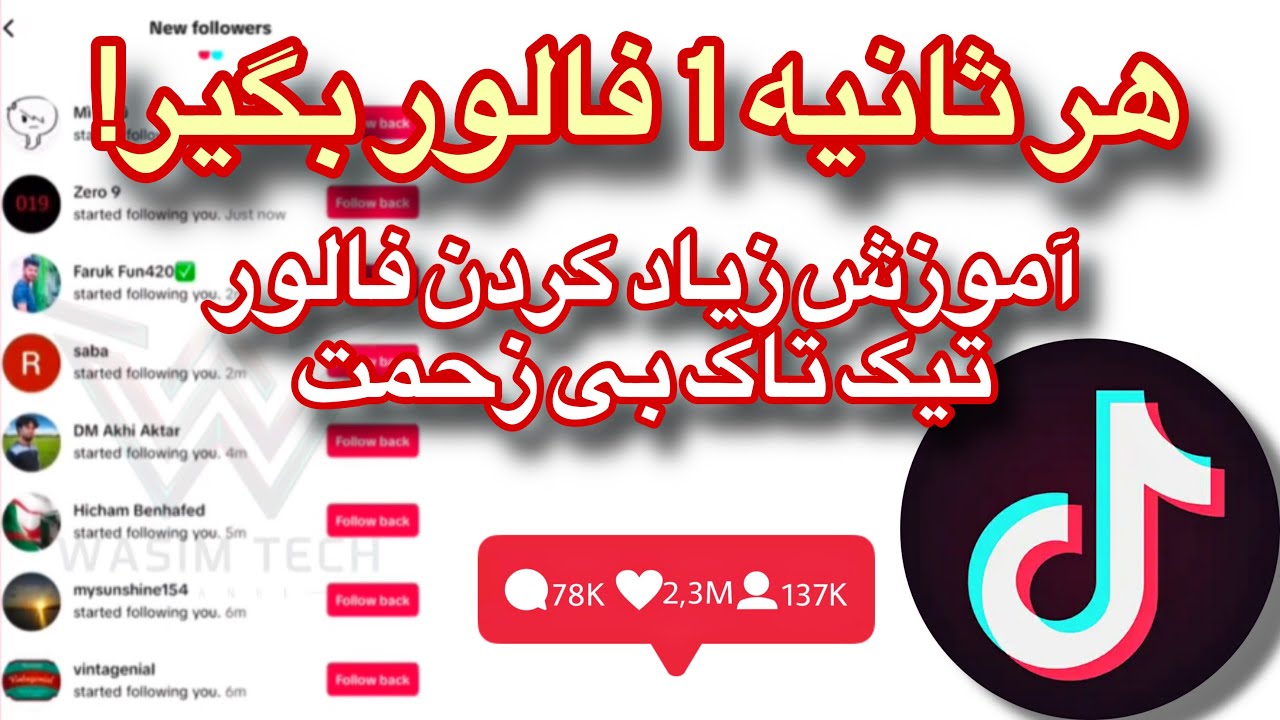 آموزش فالور گرفتن در تیک تاک روش و تختیک آسان در افغانستان و ایران | TikTok free followers