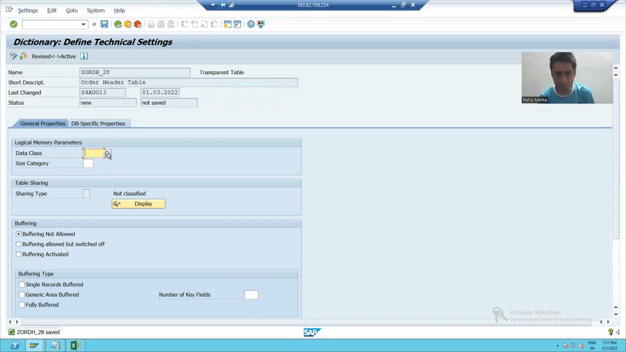 5 - ABAP Dictionary - Header Table Creation Part2