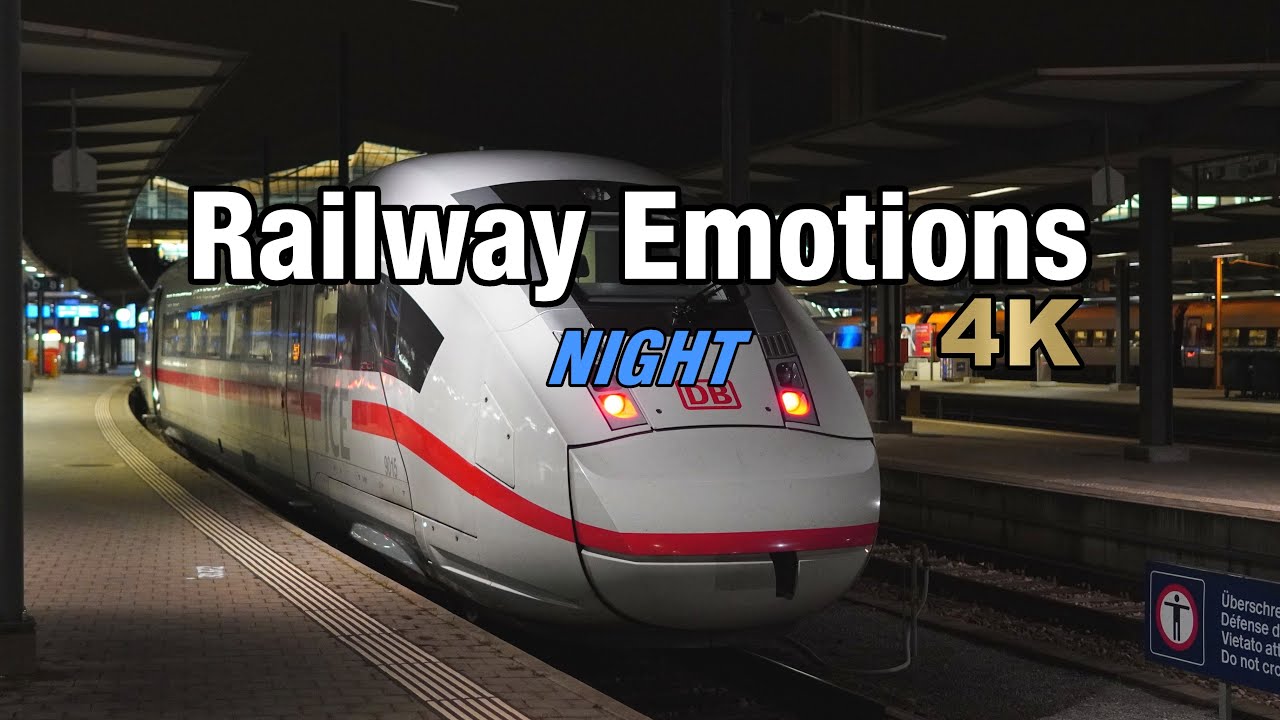 🚆 4K Intercity-Express night ride (Cab Ride Switzerland | ICE Zurich - Basel SBB (- Frankfurt Main))