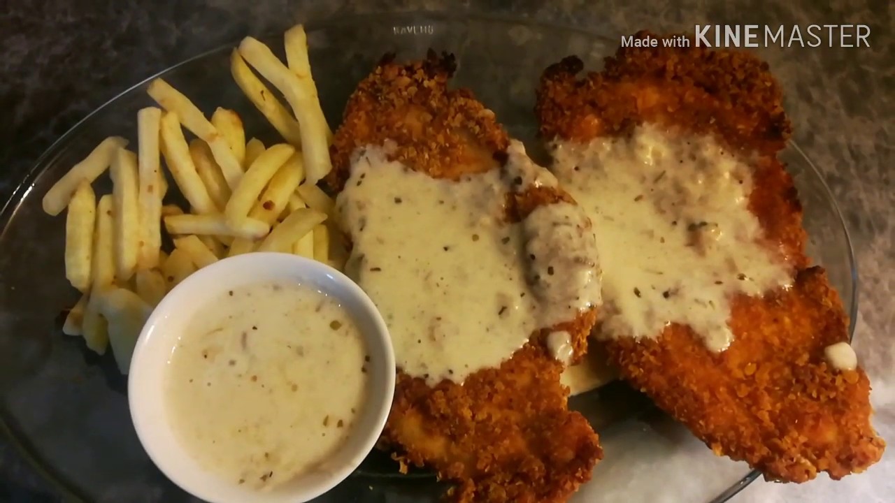 Crispy chicken steaks with white sauce Vlog || Vlogger Bird ||