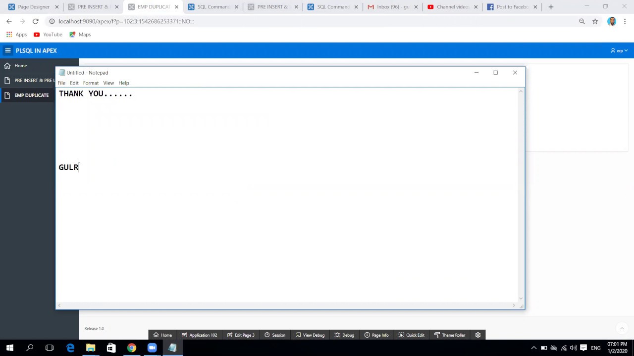 How to use POST INSERT POST UPDATE & POST DELETE in Oracle APEX USING Process (PLSQL)