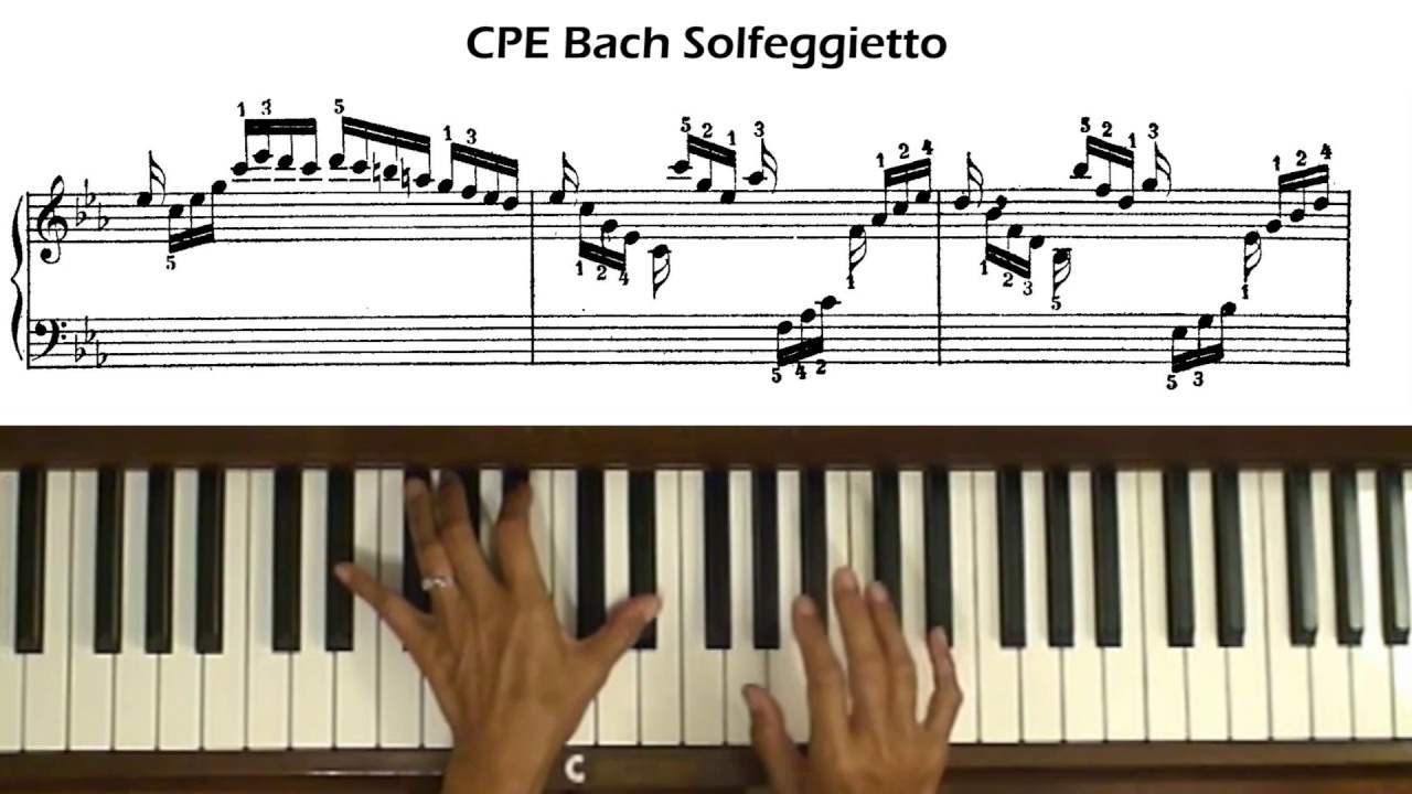 CPE Bach Solfeggietto in C minor, H 220, Wq. 117/2 Piano Tutorial