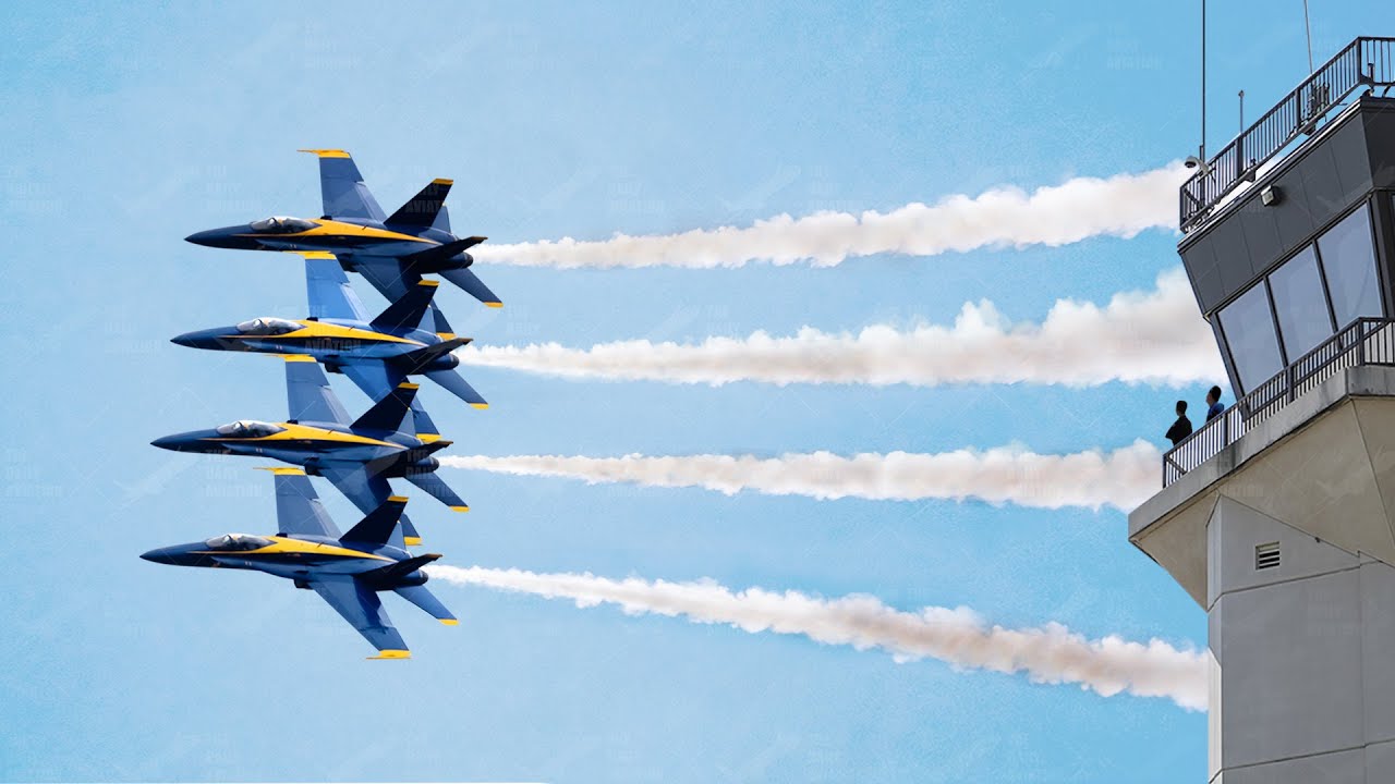 US Blue Angels Insane F-18 Coordinated Takeoff and Extreme Maneuvers
