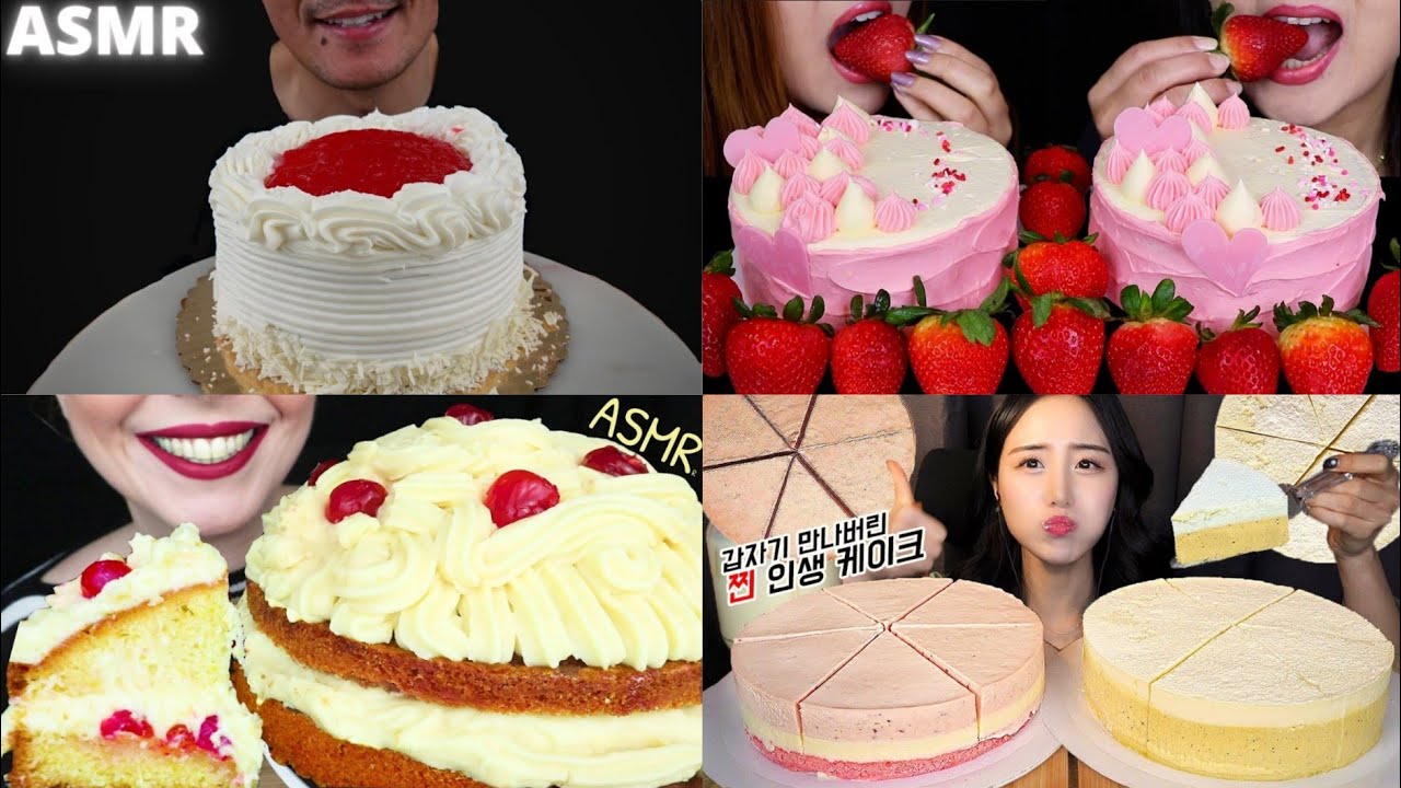 SATISFYING VANILLA CAKE MUKBANG