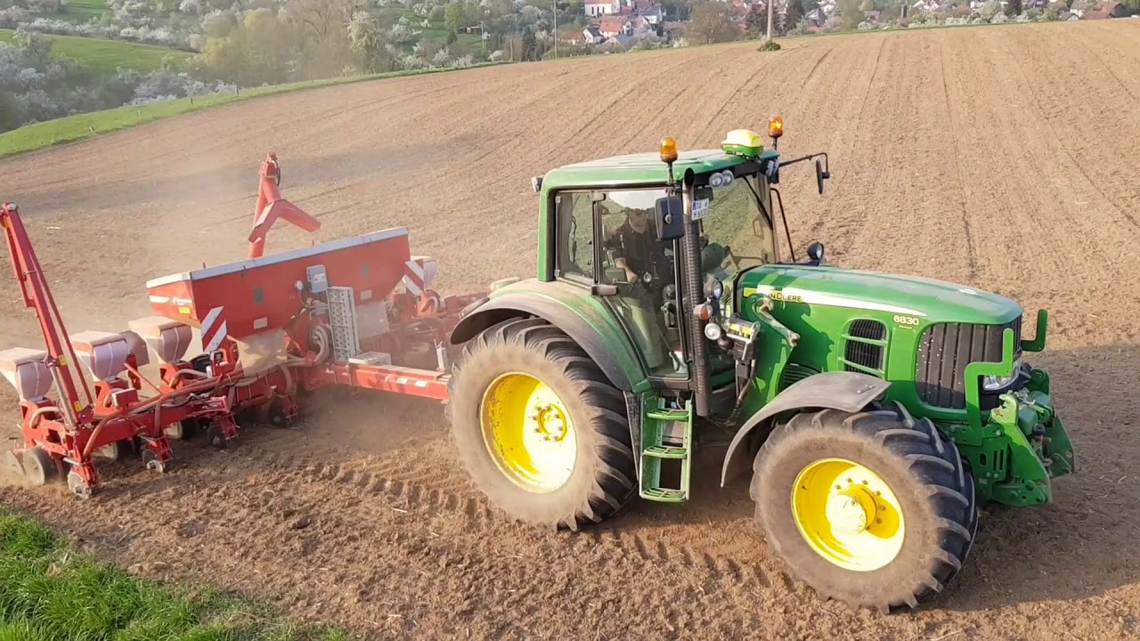 Mais säen 2018 mit John Deere 6830 und Kverneland Accord Optima HD