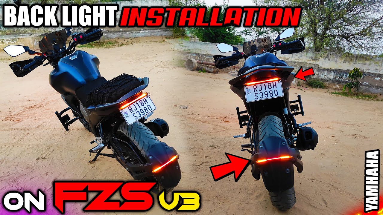 BACK LIGHT Installation on Yamaha FZS V3 BS6 - FZS V3