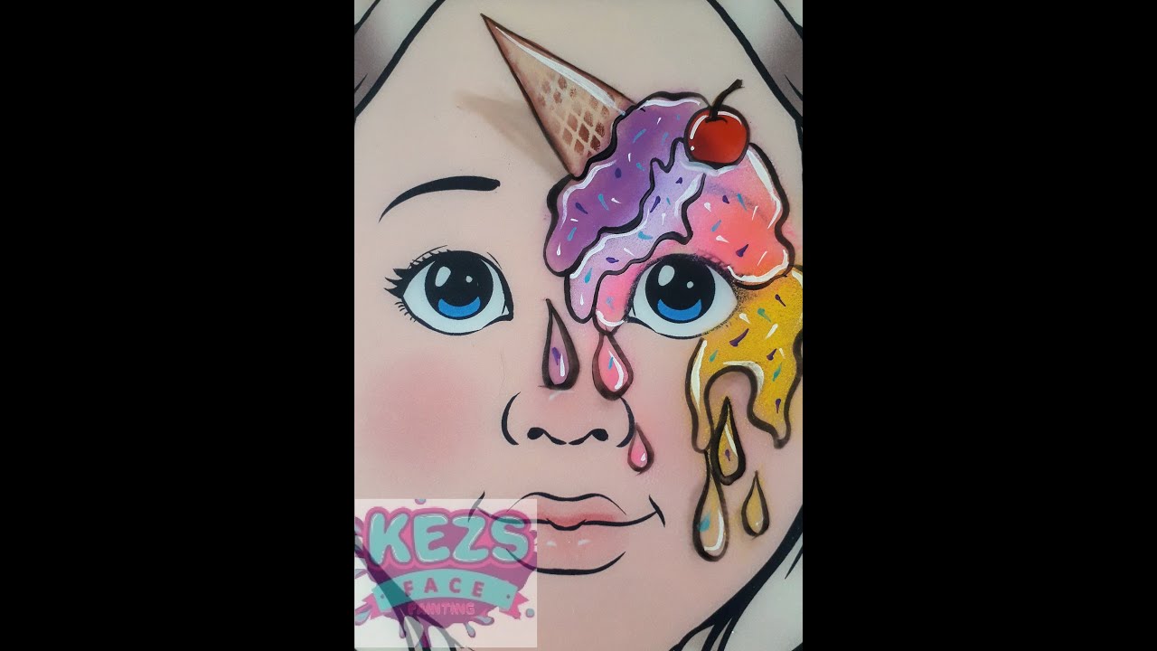 Ice cream face paint- Kezs Face Painting