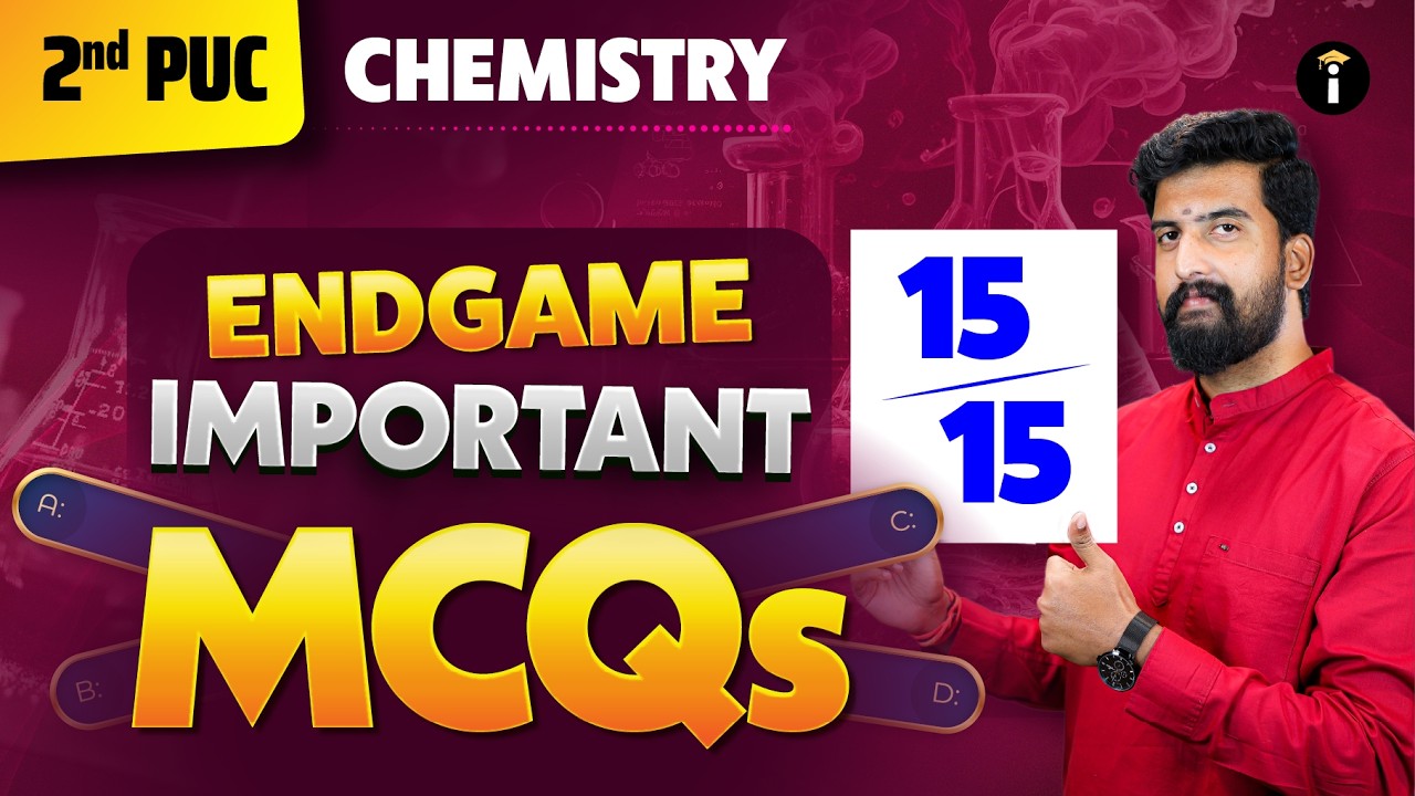 2nd PUC Most Important MCQ's | Score 15/15 in Your Exams #2ndpuc #mcq #chemistryrevision