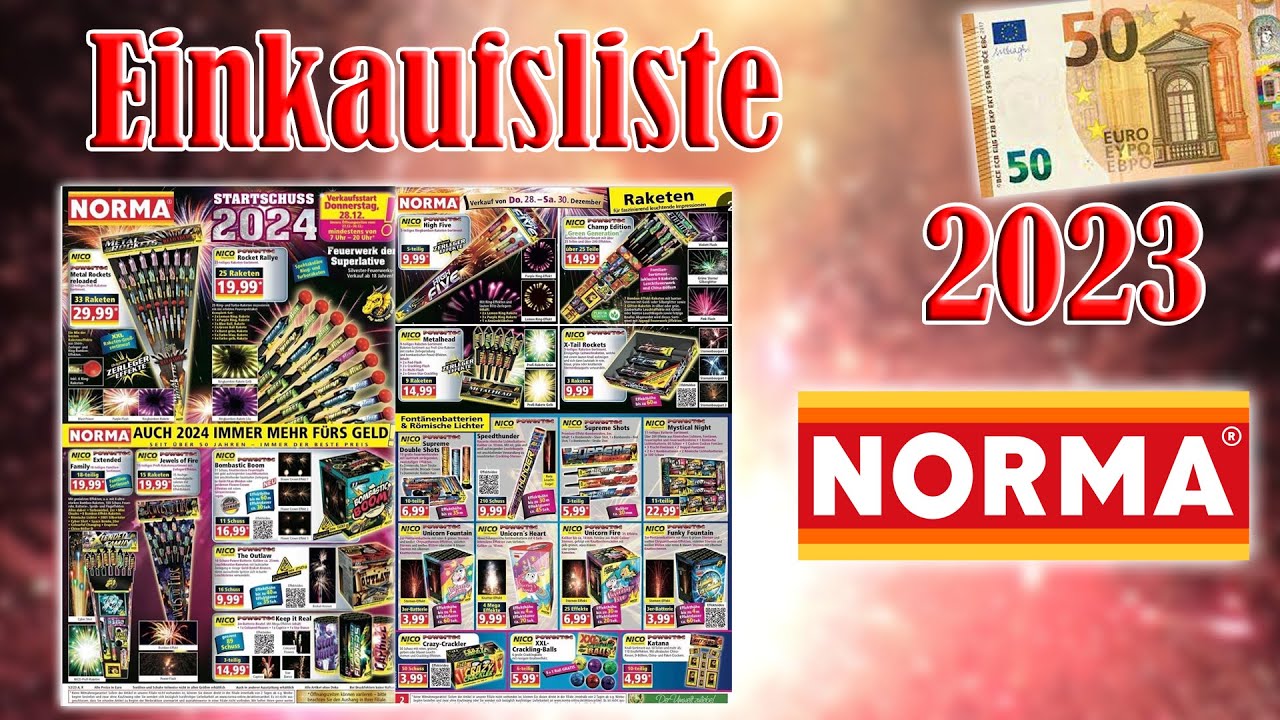 Norma Feuerwerk Einkaufsliste/Kaufberatung 2023 | 50 Euro [FULL HD]